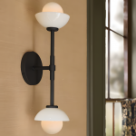 Brianna Farmhouse Alabaster Double Globe Sconce