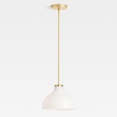 Rylan Rustic Metal Milk Glass Pendant Light