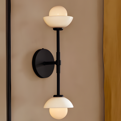 Brianna Farmhouse Alabaster Double Globe Sconce