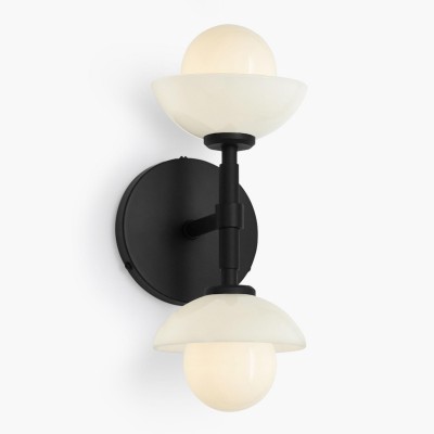 Brianna Farmhouse Alabaster Double Globe Sconce Brianna Farmhouse Alabaster Double Globe Sconce