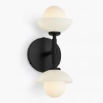 Brianna Farmhouse Alabaster Double Globe Sconce