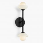 Brianna Farmhouse Alabaster Double Globe Sconce