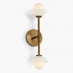 Brianna Farmhouse Alabaster Double Globe Sconce