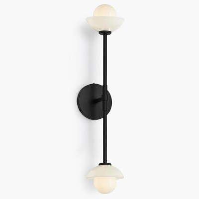 Brianna Farmhouse Alabaster Double Globe Sconce Brianna Farmhouse Alabaster Double Globe Sconce