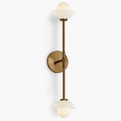 Brianna Farmhouse Alabaster Double Globe Sconce Brianna Farmhouse Alabaster Double Globe Sconce