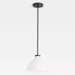 Rylan Rustic Metal Milk Glass Pendant Light