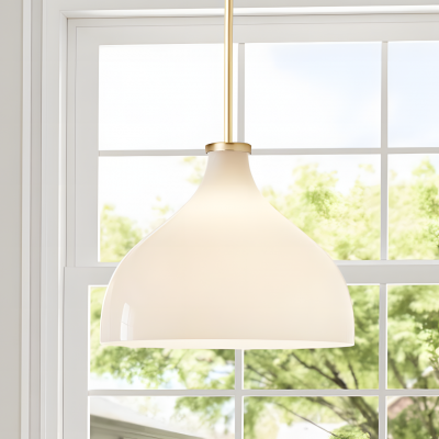 Rylan Rustic Metal Milk Glass Pendant Light Rylan Rustic Metal Milk Glass Pendant Light