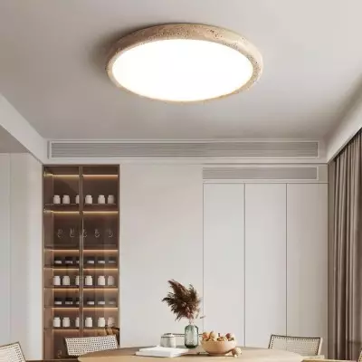 Tatum Modern Travertine Disc LED Ceiling Light Tatum Modern Travertine Disc LED Ceiling Light