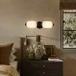 Cyrilith Vintage Art Deco Milk Glass Eloise Vanity Light