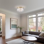 Pax Farmhouse Ribbed Glass Round Flush Mount Ceiling Light