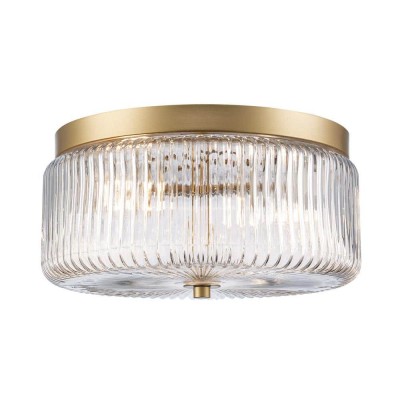 Pax Farmhouse Ribbed Glass Round Flush Mount Ceiling Light Pax Farmhouse Ribbed Glass Round Flush Mount Ceiling Light