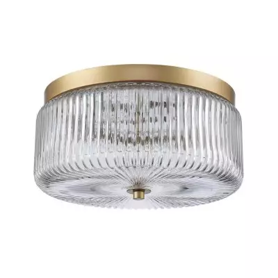 Pax Farmhouse Ribbed Glass Round Flush Mount Ceiling Light Pax Farmhouse Ribbed Glass Round Flush Mount Ceiling Light
