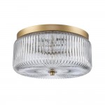 Pax Farmhouse Ribbed Glass Round Flush Mount Ceiling Light
