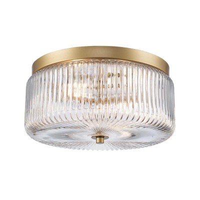 Pax Farmhouse Ribbed Glass Round Flush Mount Ceiling Light Pax Farmhouse Ribbed Glass Round Flush Mount Ceiling Light