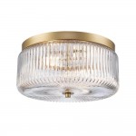 Pax Farmhouse Ribbed Glass Round Flush Mount Ceiling Light