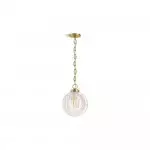 Hana Farmhouse Ribbed Glass Globe Pendant Light