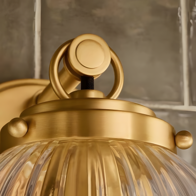 Briar Rustic Cooper Ribbed Glass Globe Sconce Briar Rustic Cooper Ribbed Glass Globe Sconce