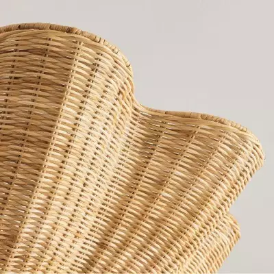 Daxter Bohemian Woven Rattan Scalloped Pendant Light Daxter Bohemian Woven Rattan Scalloped Pendant Light