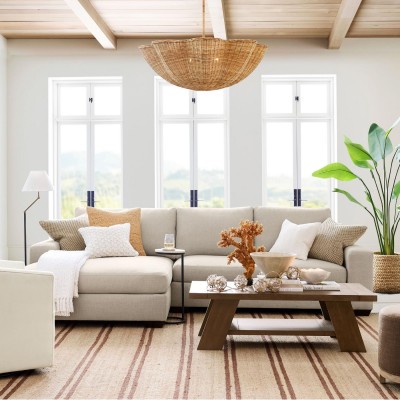 Daxter Bohemian Woven Rattan Scalloped Pendant Light Daxter Bohemian Woven Rattan Scalloped Pendant Light