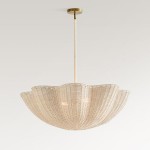 Daxter Bohemian Woven Rattan Scalloped Pendant Light