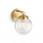 Briar Rustic Cooper Ribbed Glass Globe Sconce