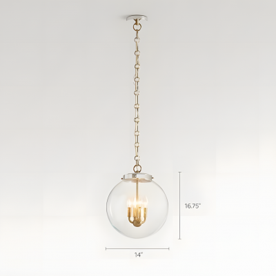 Oona Farmhouse Gold Glass Globe Pendant Light Oona Farmhouse Gold Glass Globe Pendant Light
