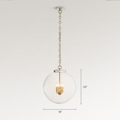 Oona Farmhouse Gold Glass Globe Pendant Light Oona Farmhouse Gold Glass Globe Pendant Light