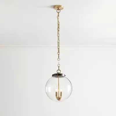 Oona Farmhouse Gold Glass Globe Pendant Light