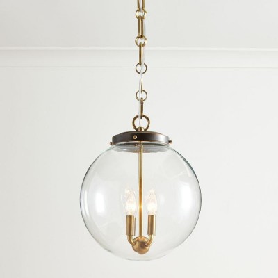 Oona Farmhouse Gold Glass Globe Pendant Light Oona Farmhouse Gold Glass Globe Pendant Light