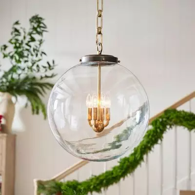Oona Farmhouse Gold Glass Globe Pendant Light Oona Farmhouse Gold Glass Globe Pendant Light