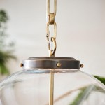 Oona Farmhouse Gold Glass Globe Pendant Light