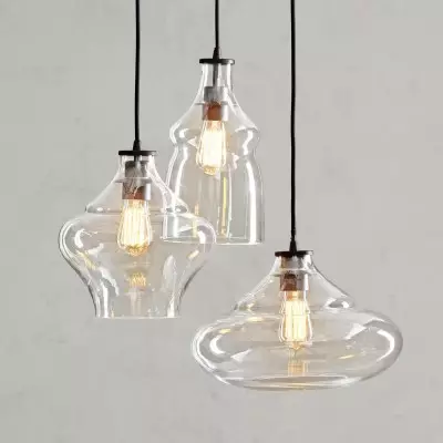 Neria Modern 3-Light Cluster Glass Pendant Light Neria Modern 3-Light Cluster Glass Pendant Light