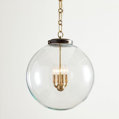 Oona Farmhouse Gold Glass Globe Pendant Light Oona Farmhouse Gold Glass Globe Pendant Light