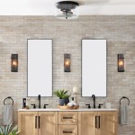 Quinlan Modern Black Drum Glass Flush Mount Ceiling Light