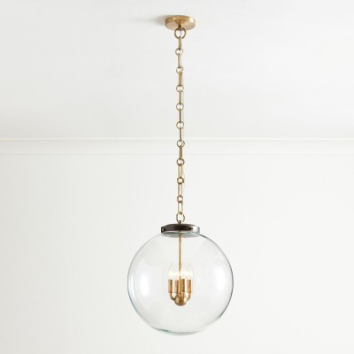 Oona Farmhouse Gold Glass Globe Pendant Light Oona Farmhouse Gold Glass Globe Pendant Light