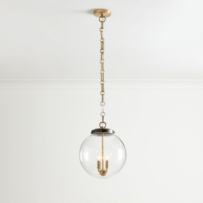 Oona Farmhouse Gold Glass Globe Pendant Light