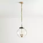 Oona Farmhouse Gold Glass Globe Pendant Light