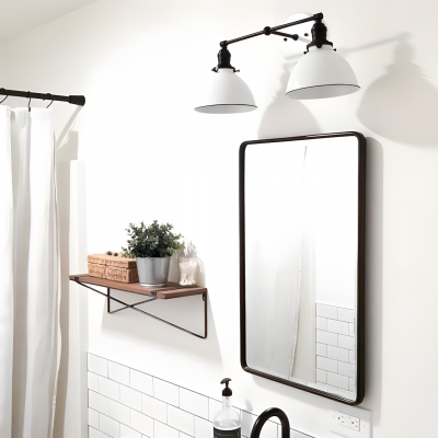 Amelia Farmhouse White Metal Dome Sconce Amelia Farmhouse White Metal Dome Sconce