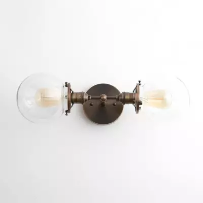 Grayson Mid Century Glass Double Globe Wall Sconce Grayson Mid Century Glass Double Globe Wall Sconce