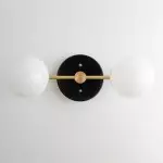 Calen Retro Milk Glass Double Globe Sconce