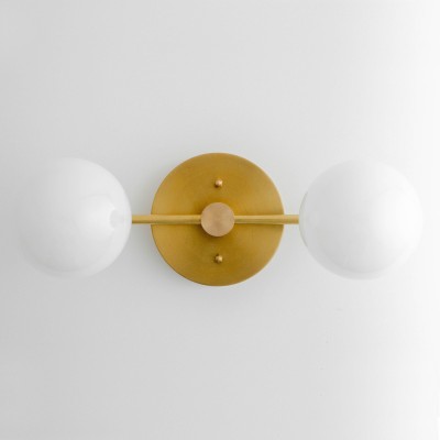 Calen Retro Milk Glass Double Globe Sconce
