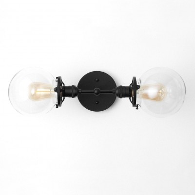 Grayson Mid Century Glass Double Globe Wall Sconce Grayson Mid Century Glass Double Globe Wall Sconce