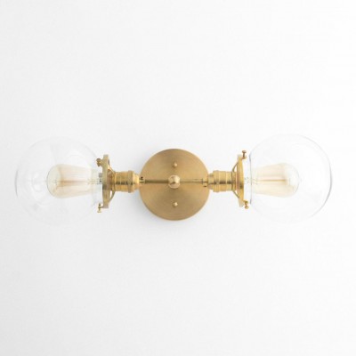 Grayson Mid Century Glass Double Globe Wall Sconce Grayson Mid Century Glass Double Globe Wall Sconce