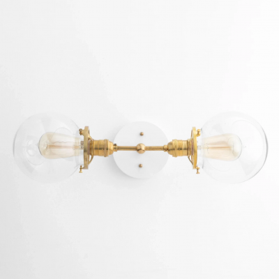 Grayson Mid Century Glass Double Globe Wall Sconce Grayson Mid Century Glass Double Globe Wall Sconce