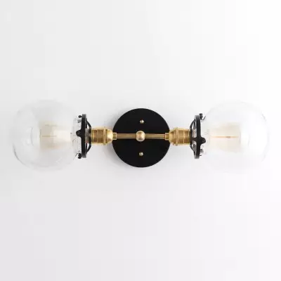 Grayson Mid Century Glass Double Globe Wall Sconce Grayson Mid Century Glass Double Globe Wall Sconce