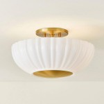 Lionell Farmhouse Milk Glass Round Flush Mount Ceiling Light Lionell Farmhouse Milk Glass Round Flush Mount Ceiling Light