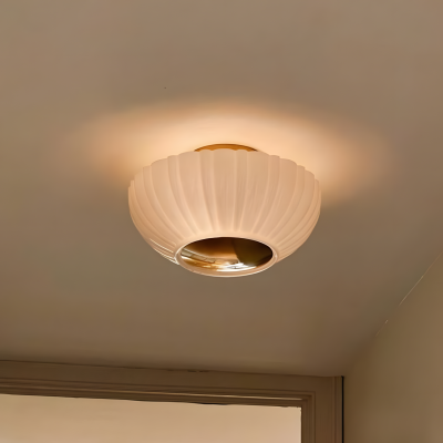 Sable Retro Mike Glass Pleated Flush Mount Celing Light Sable Retro Mike Glass Pleated Flush Mount Celing Light