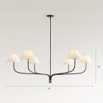 Ashlyn Modern 6 Light White Linen Conical Chandelier