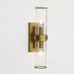 Cora Farmhouse Hammered Glass Double Tube Sconce