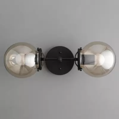 Valen Rustic Double Globe Glass Wall Sconce Valen Rustic Double Globe Glass Wall Sconce